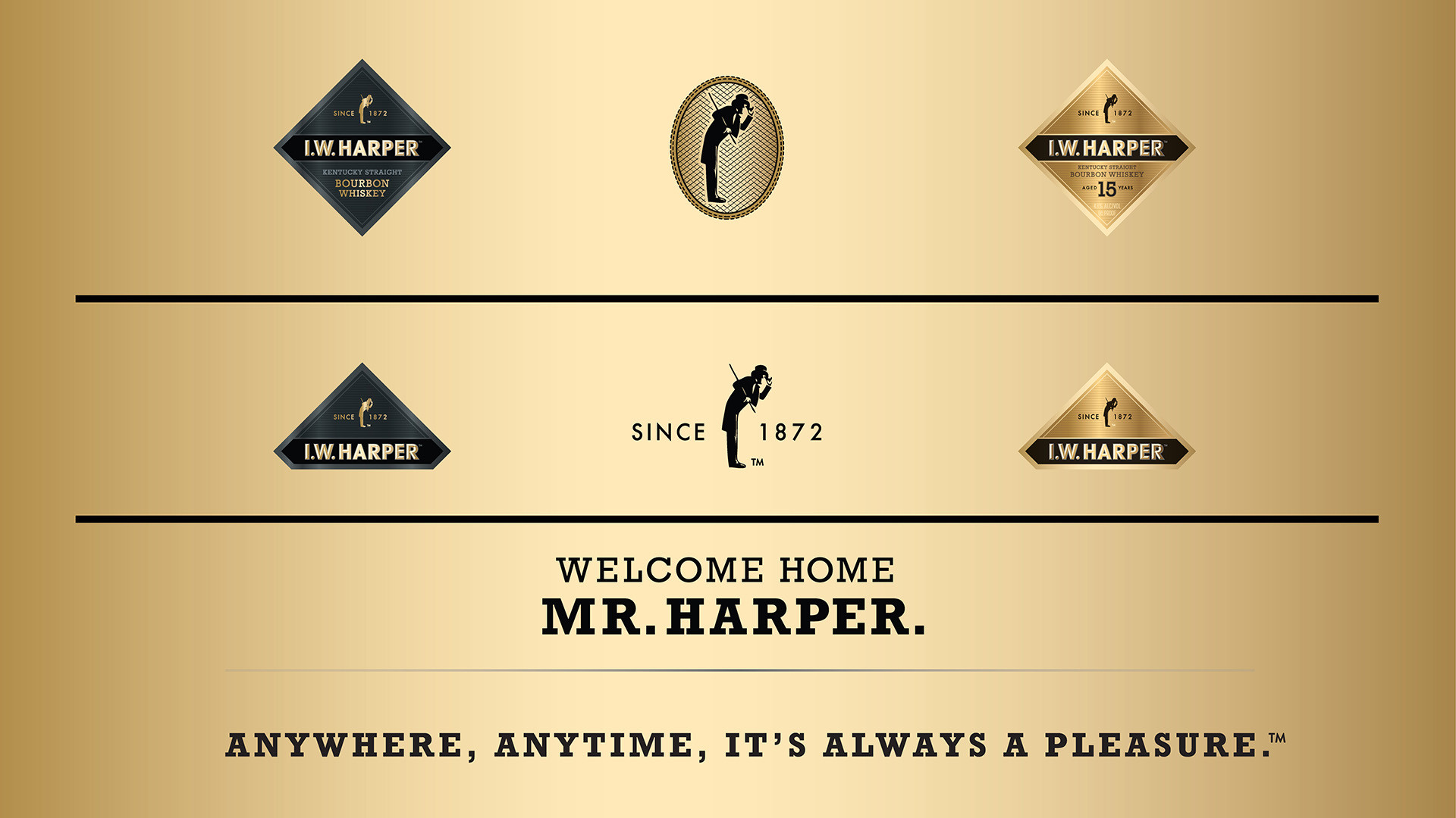 Oz Mfg. Company I.W. Harper Campaign Badges Brand Identity