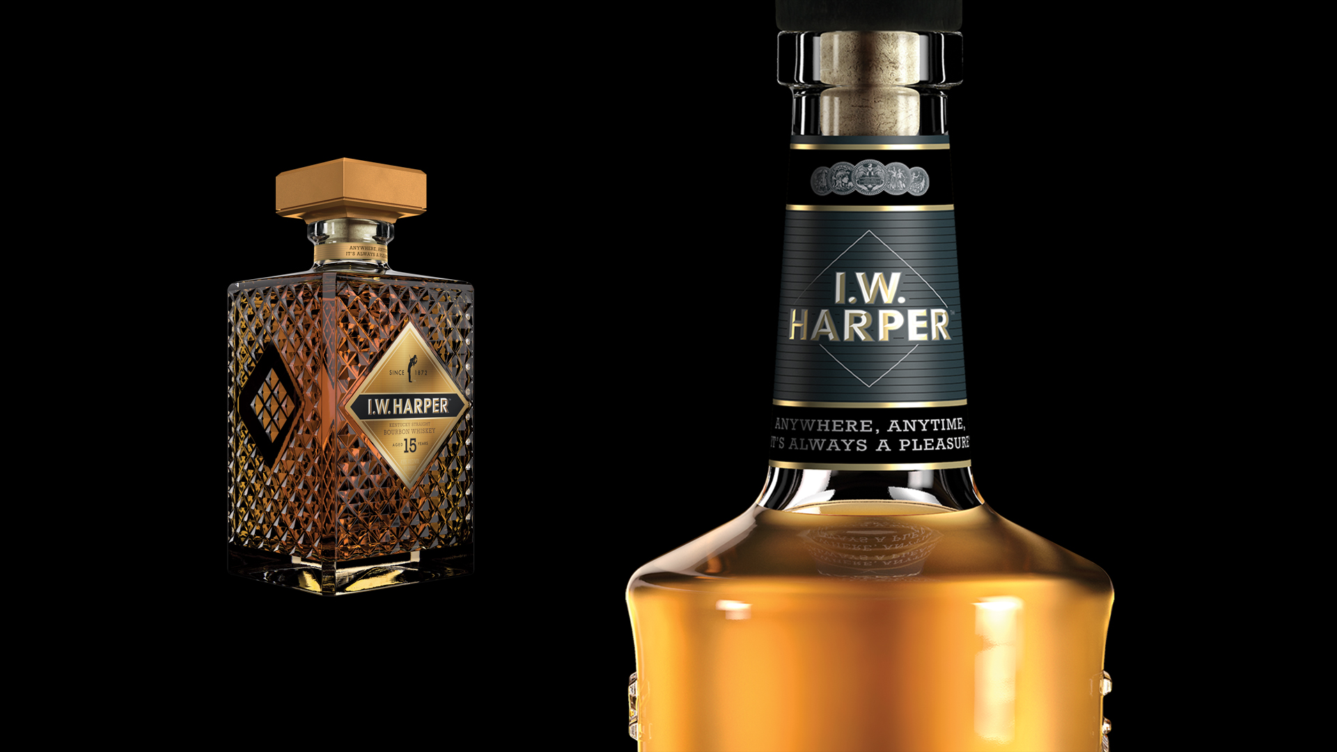 Oz Mfg. Company I.W. Harper Bourbon Bottle Render