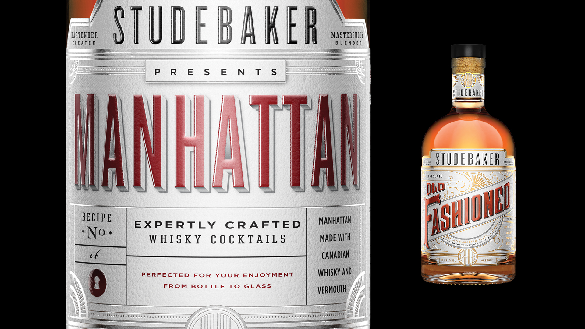 Studebaker Whisky Cocktails Manhattan Bottle Render
